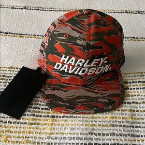 Harley-Davidson Orange and Green Camouflage Hat